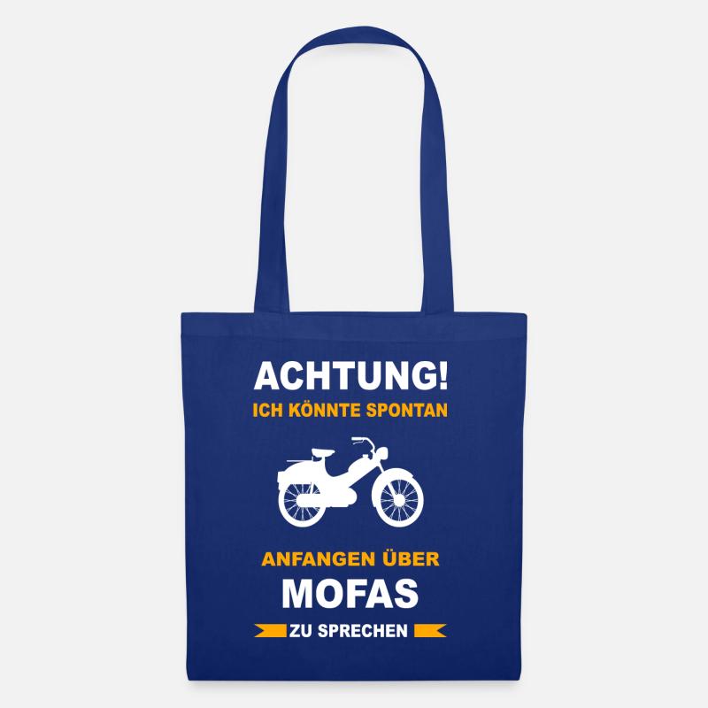 Mofa Moped Mofafahrer Mopedfahrer Mopeds Mokick - Stoffbeutel - Royalblau