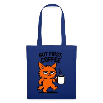 Mais d’abord chat café - Sac en tissu - bleu royal - Devant