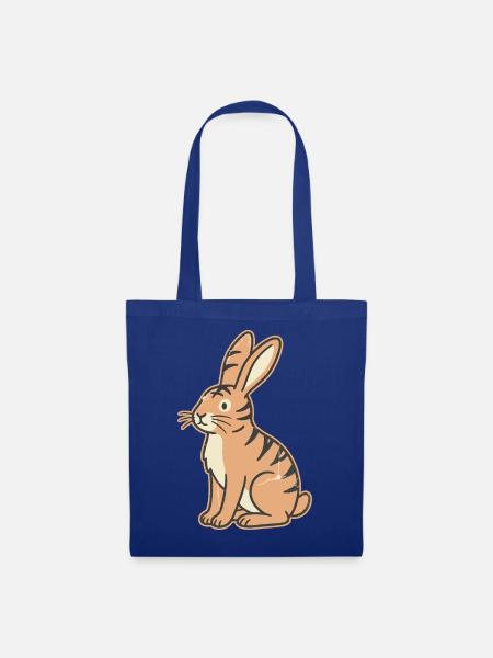 Pastell-Tabby-Kaninchen-Streifen Tabby - Stoffbeutel - Royalblau