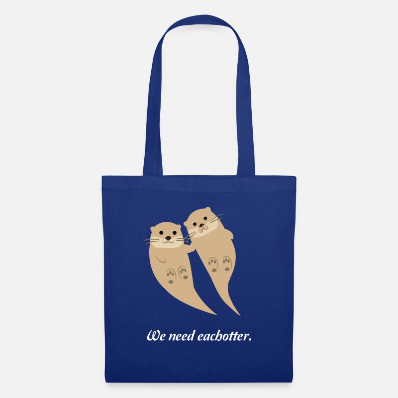 Liebe Otter Paar Geschenkidee Valentinstag - Stoffbeutel - Royalblau