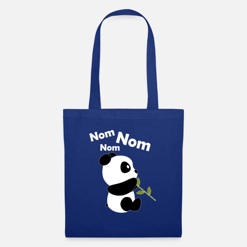 Süßer Panda Mit Bambus | Nom Nom Pandabär Design - Stoffbeutel - Royalblau