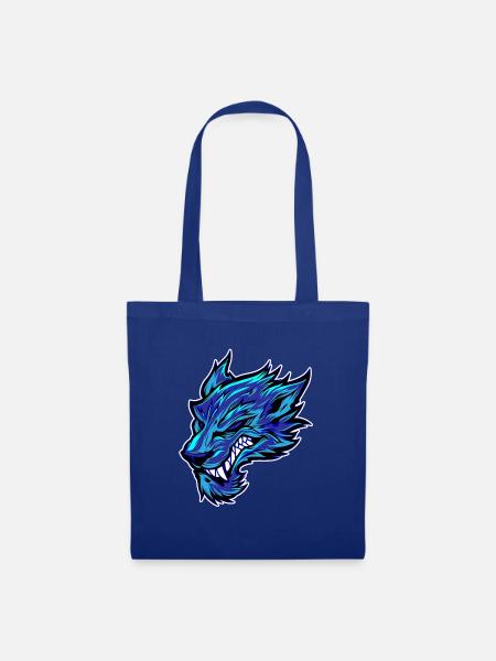 Wolf Kopf Wolfskopf Tattoo Graffiti - Stoffbeutel - Royalblau