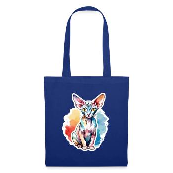 Sphynx Katze Wasserfarben - Stoffbeutel - Royalblau - Vorne