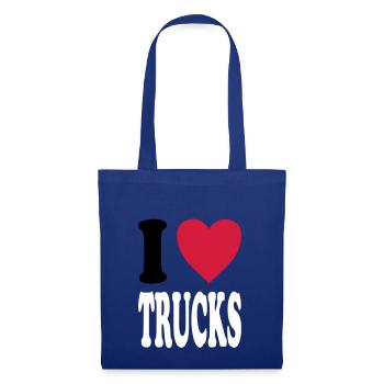 I love TRUCKS (colors selectable!) - Tote Bag - royal blue - Front