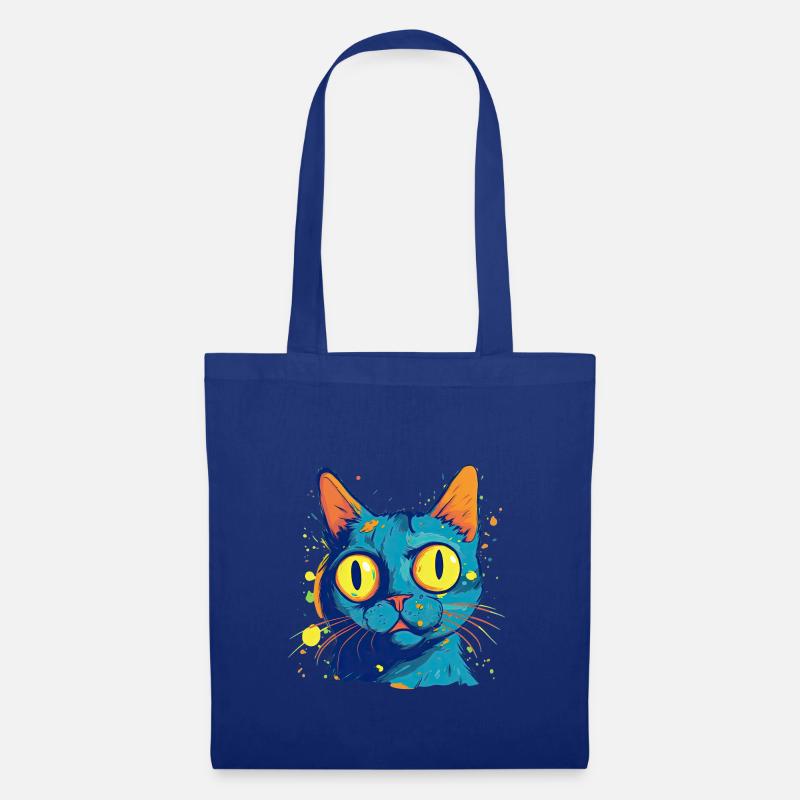 Verpeilte Katze - Stoffbeutel - Royalblau