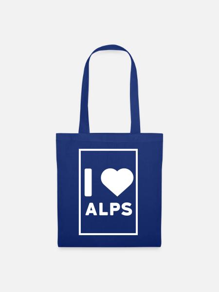 liebe Alpen - Stoffbeutel - Royalblau
