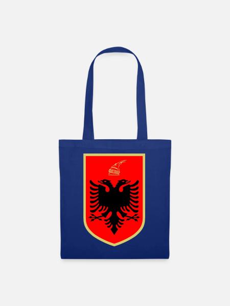 Aufkleber Wappen Albanien Geschenkidee Shqiperia - Stoffbeutel - Royalblau
