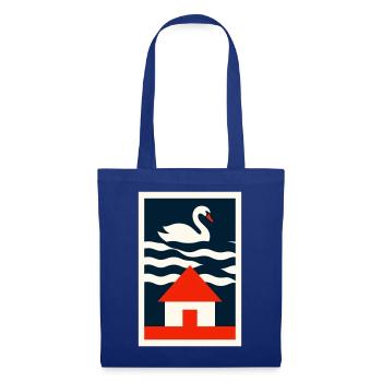 Haus am See - Graphik Design Art - Stoffbeutel - Royalblau - Vorne