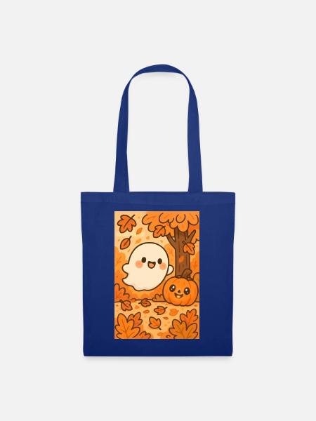 Halloween Niedliche Geister im Herbst - Stoffbeutel - Royalblau