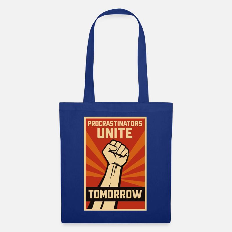 Prokrastinierer, Procrastinators Unite, Tomorrow  - Stoffbeutel - Royalblau