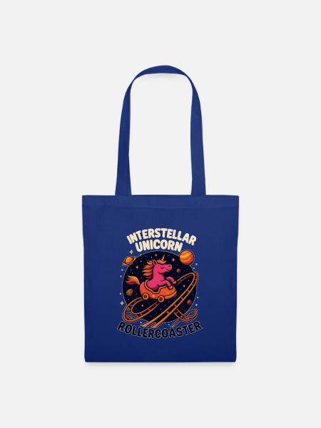 Einhorn Achterbahn - Stoffbeutel - Royalblau