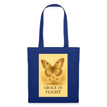 Grâce en Vol Papillon Fleur - Sac en tissu - bleu royal - Devant