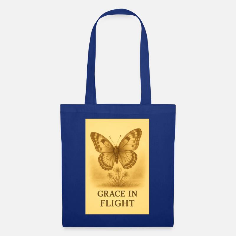 Gnade im Flug Schmetterlingsblüte - Stoffbeutel - Royalblau