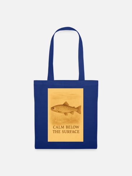 Calm Below the Surface Trout Print - Tote Bag - royal blue