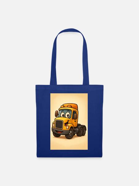 Happy Truck im Retro-Stil - Stoffbeutel - Royalblau