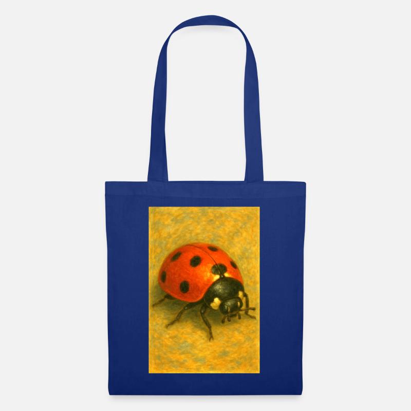 Red Ladybug Kunstdruck - Stoffbeutel - Royalblau