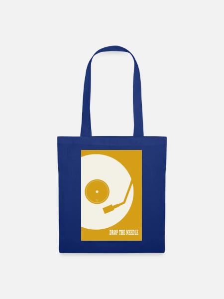 Drop The Needle Turntable Poster - Stoffbeutel - Royalblau