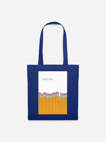 Perfection Minimalist Irony Design - Stoffbeutel - Royalblau