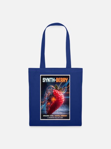 Synth-Beere: Kybernetische Erdbeere - Stoffbeutel - Royalblau