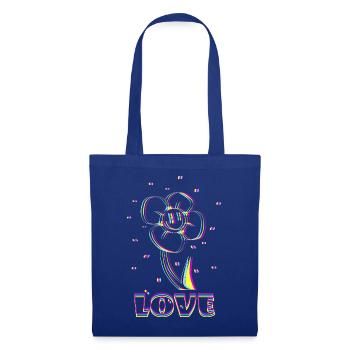 Neon Flower Love - Stoffbeutel - Royalblau - Vorne