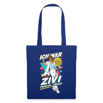Ich war Zivi – Friedlich gedient im 80er-Look - Stoffbeutel - Royalblau - Vorne
