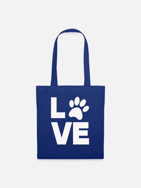 pfote love liebe tier - Stoffbeutel - Royalblau