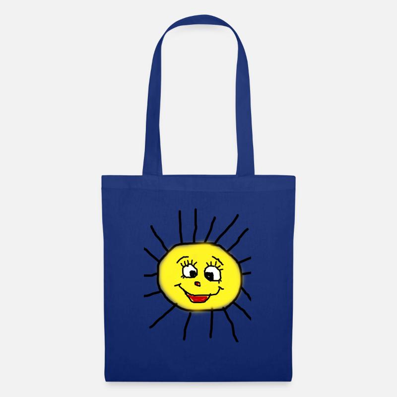 Lustige Sonne - Stoffbeutel - Royalblau
