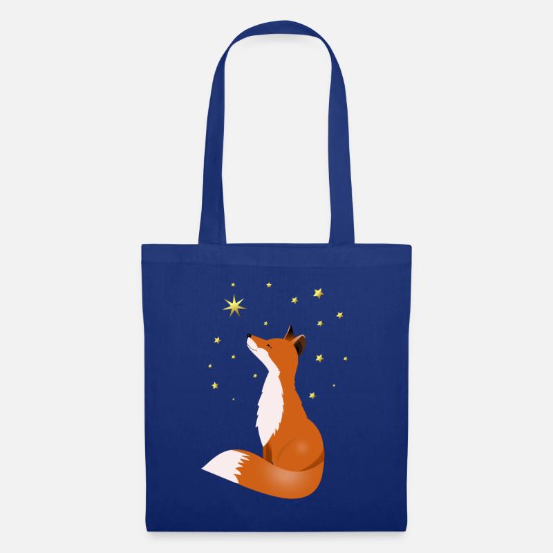 Fuchs in der Nacht - Stoffbeutel - Royalblau