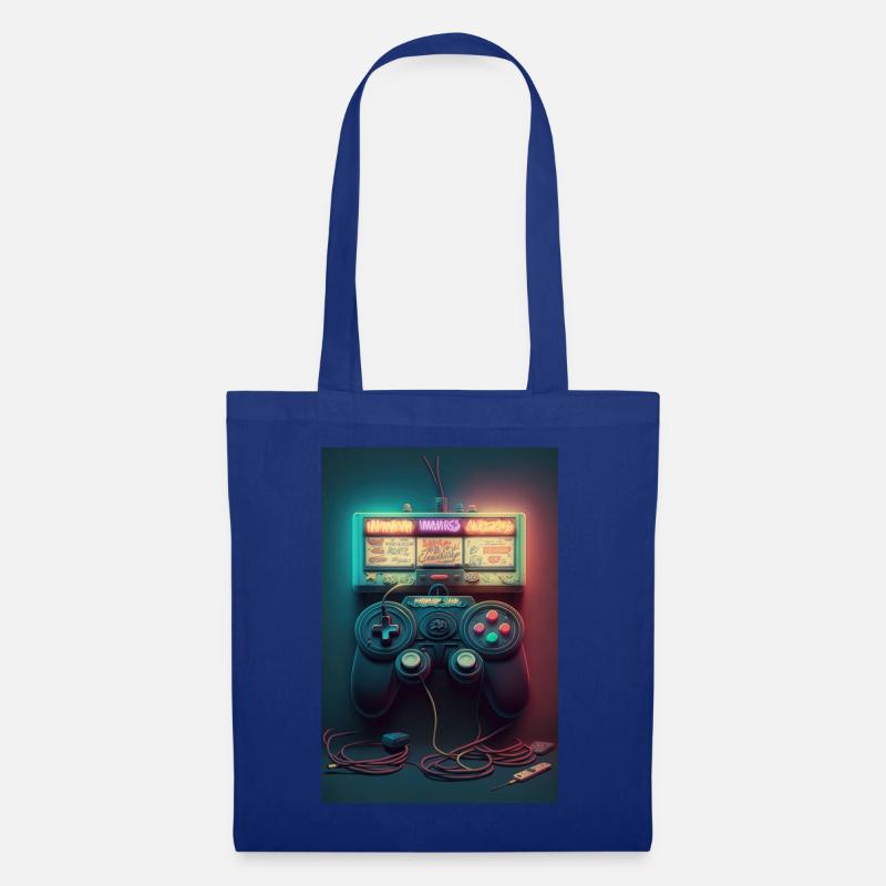 Gaming controller in neon style - Tote Bag - royal blue