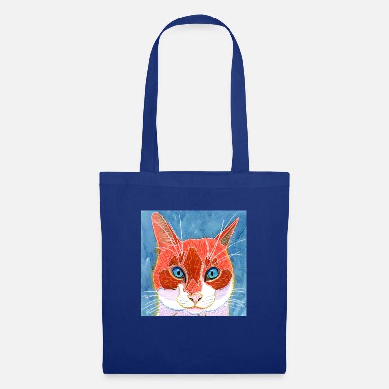 Katze - Stoffbeutel - Royalblau
