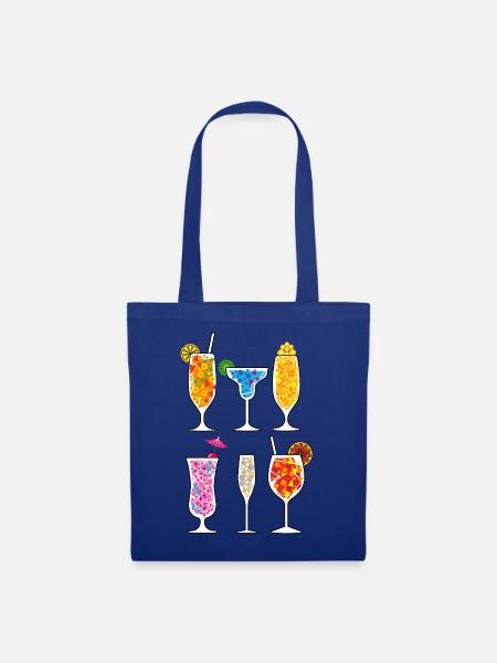 Sommer-Drinks - Stoffbeutel - Royalblau