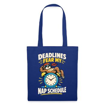 Faultier – Deadlines Fear My Nap Schedule - Stoffbeutel - Royalblau - Vorne