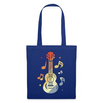 Ukulele Vintage-Look - Stoffbeutel - Royalblau - Vorne
