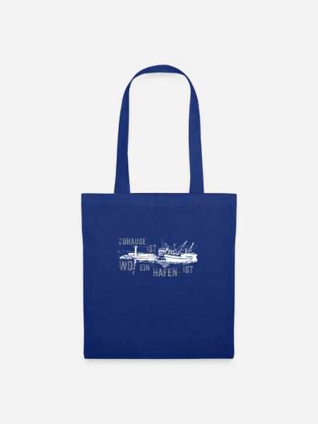 Zuhause ist wo ein Hafen ist Hafenstadt Hamburg - Stoffbeutel - Royalblau