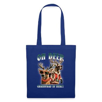 Oh Deer Christmas is here Funny Party Deers - Stoffbeutel - Royalblau - Vorne