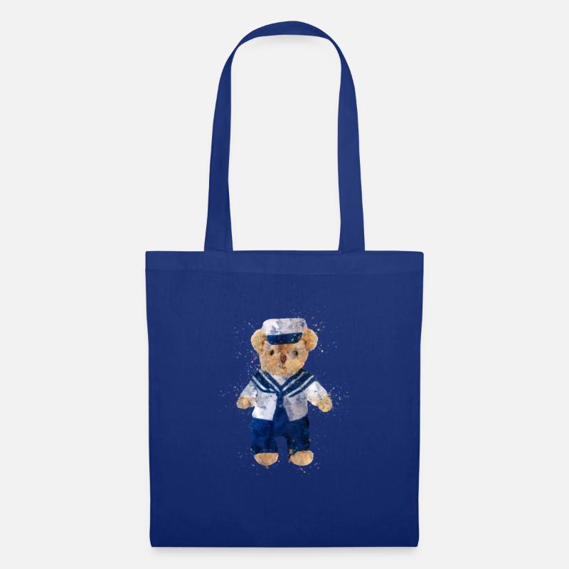Teddybär Matrose - Stoffbeutel - Royalblau