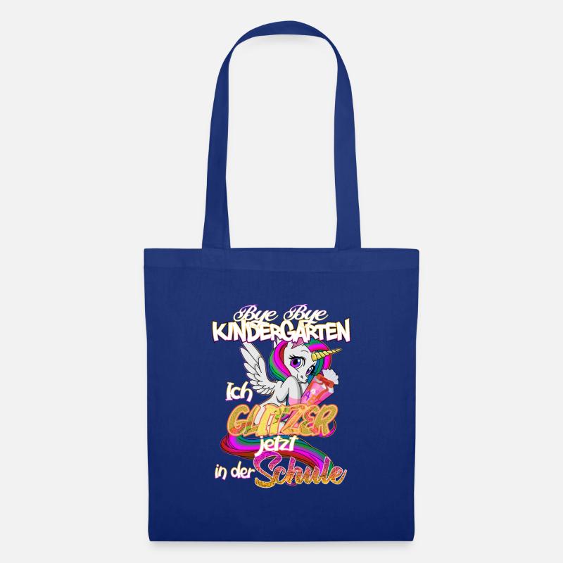 Einhorn Einschulung Schuleinführung Schulkind - Stoffbeutel - Royalblau