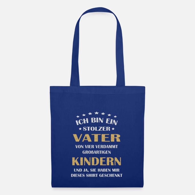 Ich bin VATER einer VIER fantastischen KINDERN - Stoffbeutel - Royalblau