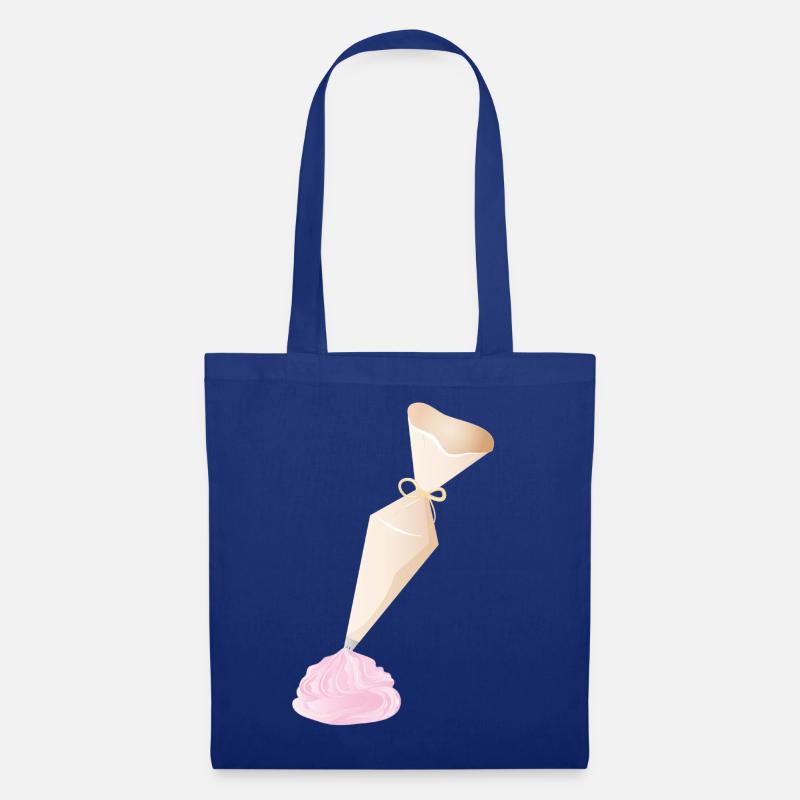 Sahnespritzbeutel mit rosa Häubchen - Stoffbeutel - Royalblau