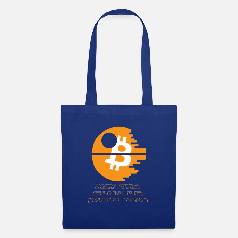 Bitcoin Star and Wars 2018 - Todesstern - Krypto - Stoffbeutel - Royalblau