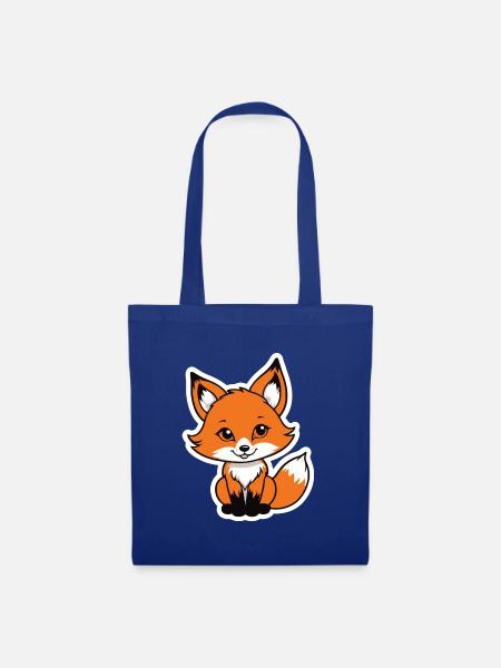 Fuchs Illustration - Stoffbeutel - Royalblau