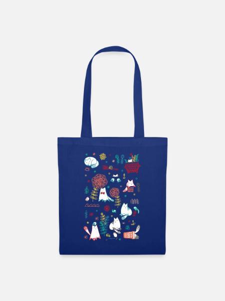 Cats in the garden - I - Stoffbeutel - Royalblau
