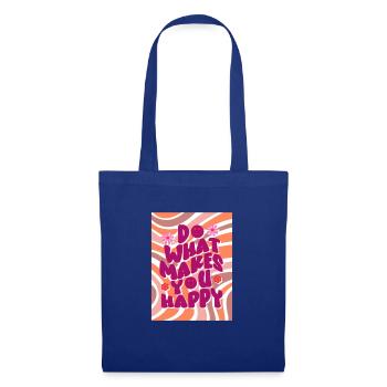 makes you happy - Sac en tissu - bleu royal - Devant