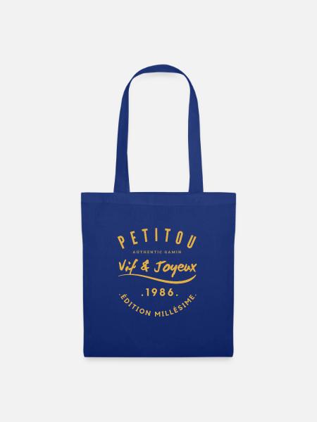 "Petitou 1986" - Stoffbeutel - Royalblau