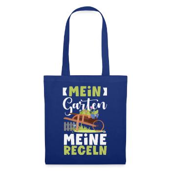 Mein Garten Meine Regeln - Stoffbeutel - Royalblau - Vorne