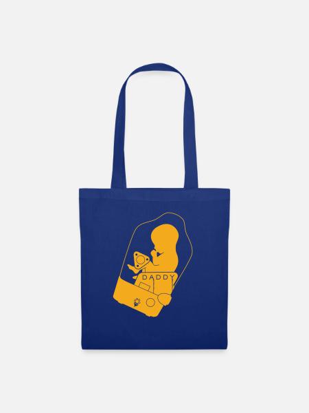 Glücklicher Papa - Stoffbeutel - Royalblau