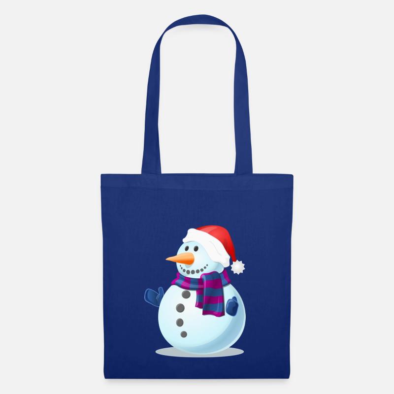 Schneemann - Stoffbeutel - Royalblau