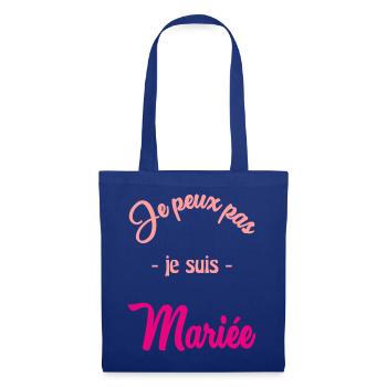 MARIEE. FUTURE MARIEE. EVJF - Sac en tissu - bleu royal - Devant