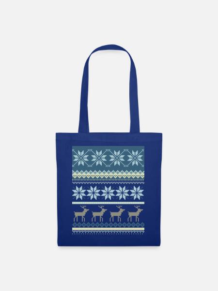 Funkelnde Winterszene - Stoffbeutel - Royalblau