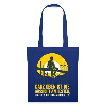 Gerüstbau, Aussicht, Handwerk Design - Stoffbeutel - Royalblau - Vorne